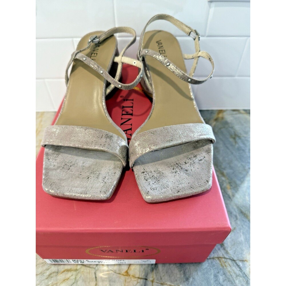 VANELi Maela Heeled Sandals Metallic Opal Square Toe Women's Heel 2.5" SZ 10 M